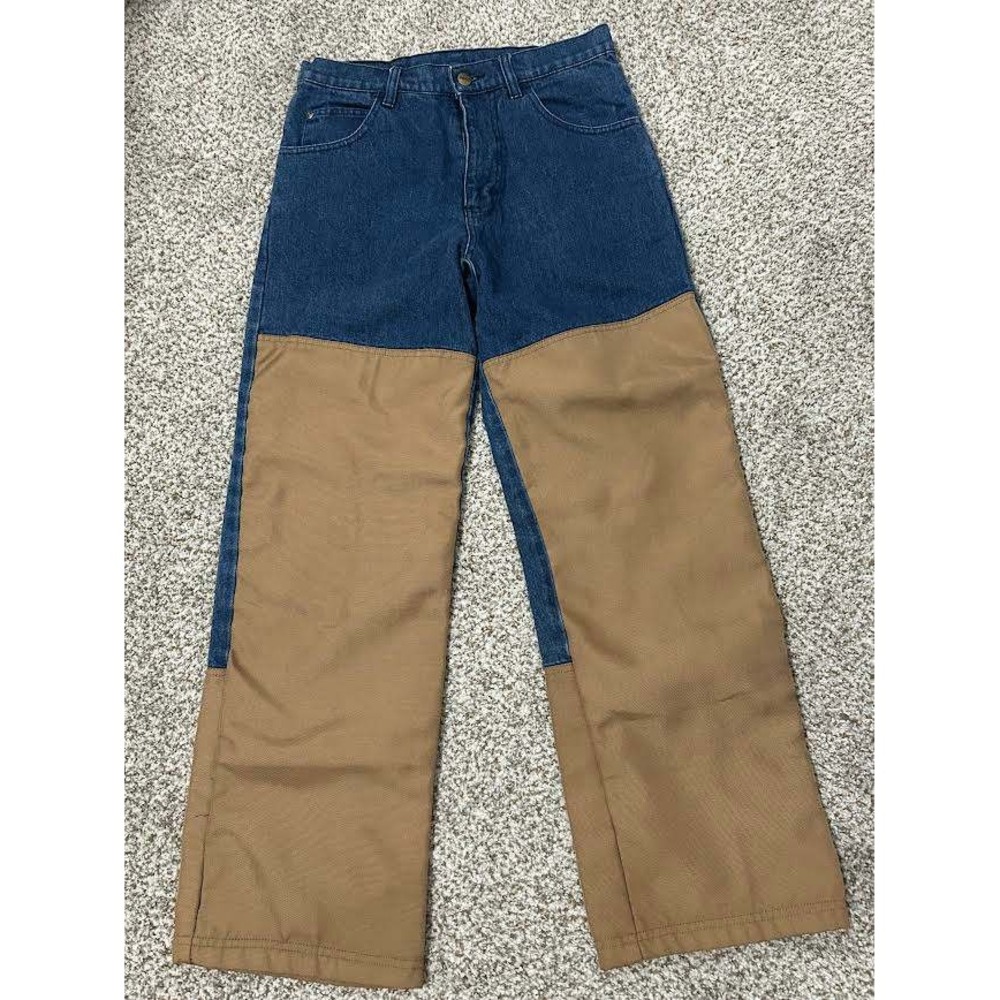 Scheels Outfitters Mens 30x30 Brush Guard Work Jeans Denim Canvas Overlays Blue